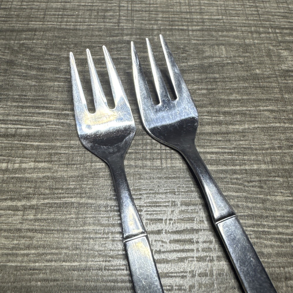 American Airlines FORK 6 3/8" Stainless Steel Flatware Vintage Set Of 2